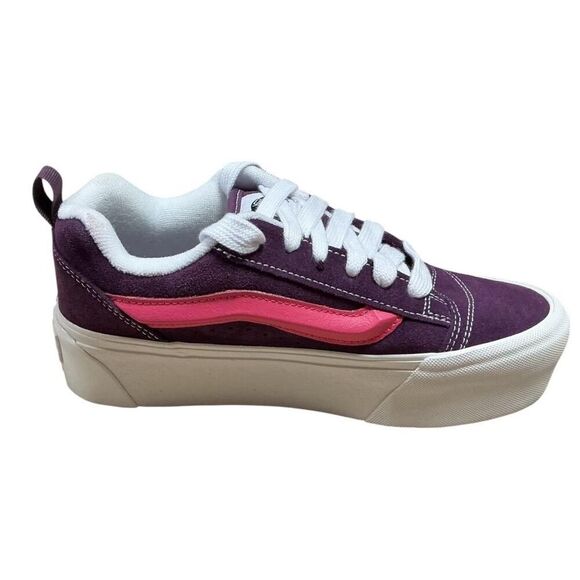 Vans Knu Stack Sneakers Women 7.5 Men 6 Purple Pink Lollipop Platform Shoes NEW - Picture 3 of 11